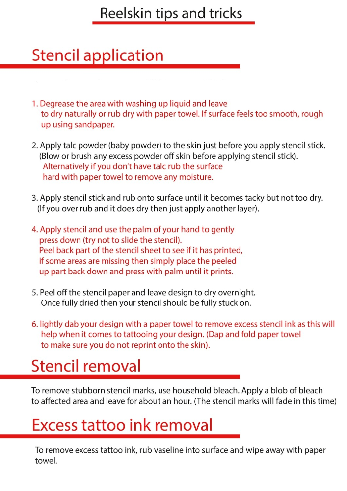 REELSKIN SYNTHETIC TATTOO PRACTICE SKIN - A3 11"x16" REELSKIN TIPS AND TRICKS