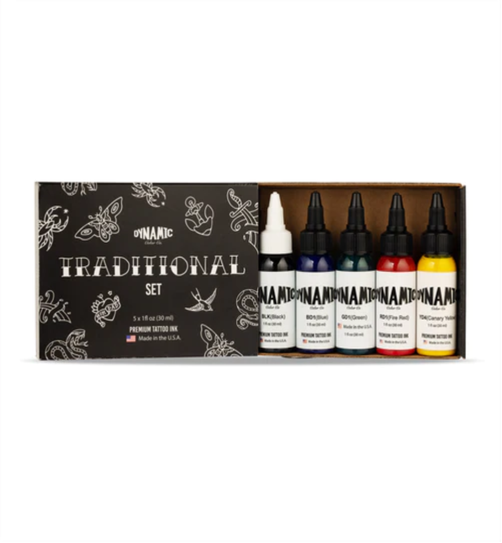 DYNAMIC_INK_TRADITIONAL_SET_1OZ_BOTTLE_REELASKIN_CANADA ANARCHY TATTOO SUPPLIES CANADA