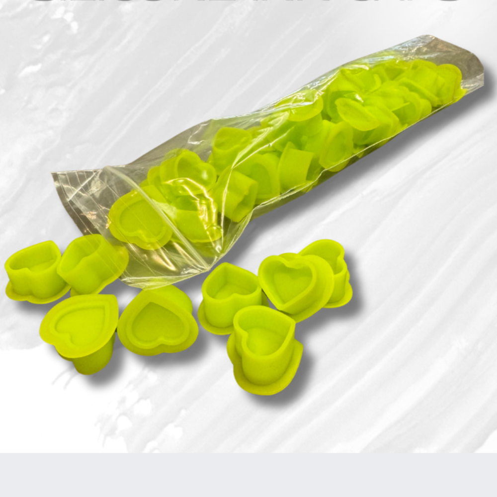 ULTRA SOFT SIILICONE HEART LIME INK CUPS REELSKIN CANADA ANARCHY TATTOO SUPPLIES CANADA